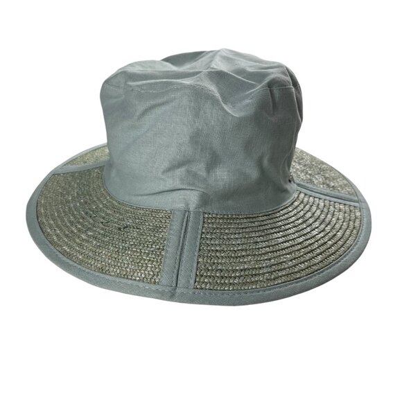 Flora Bella Women's Wheat Braid Linen Cotton The Commuter Sun Hat Seafoam Green - Picture 1 of 16